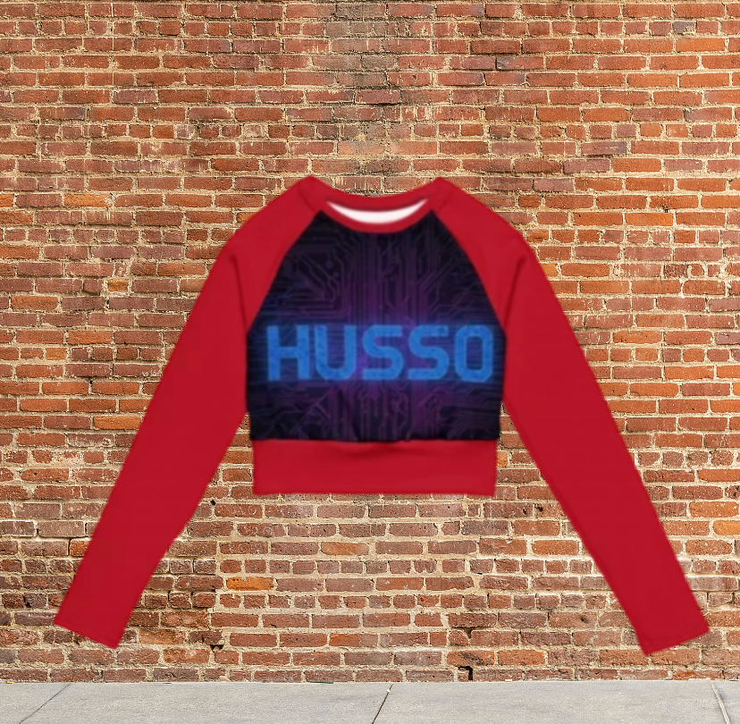 Husso Hard no galaxy￼long-sleeve crop top