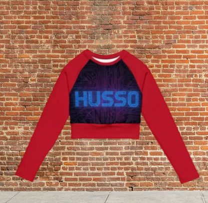 Husso Hard no galaxy￼long-sleeve crop top