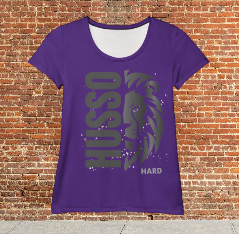 Husso Hard half face lion husso spandex athletic t-shirt