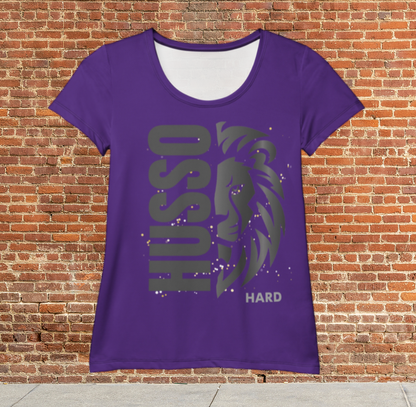 Husso Hard half face lion husso spandex athletic t-shirt