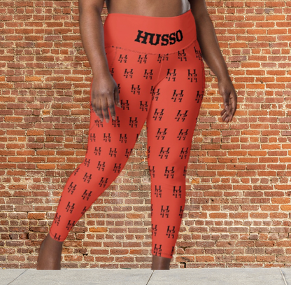 Husso Hard all over double black H Leggings with pockets