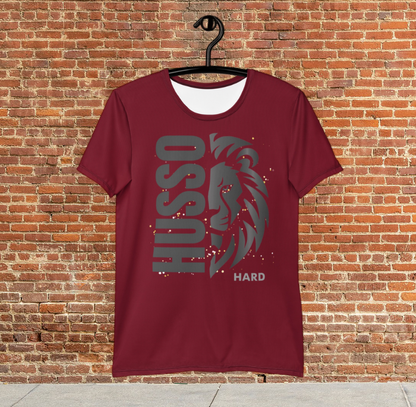 Husso Hard half face lion husso spandex athletic t-shirt