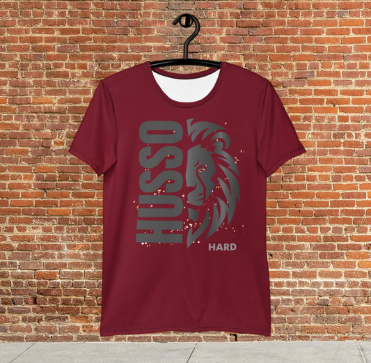 Husso Hard half face lion husso spandex athletic t-shirt