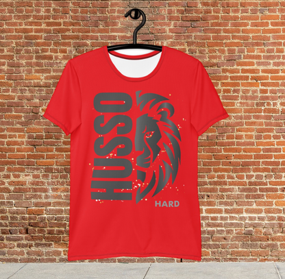 Husso Hard half face lion husso spandex athletic t-shirt