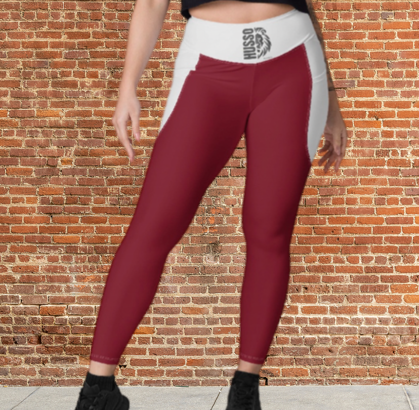 Husso Hard Half face lion husso Leggings with pockets