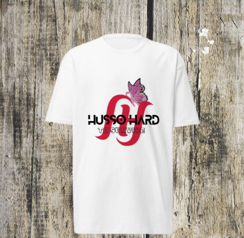 Husso Hard cancer double red H Men’s premium heavyweight tee