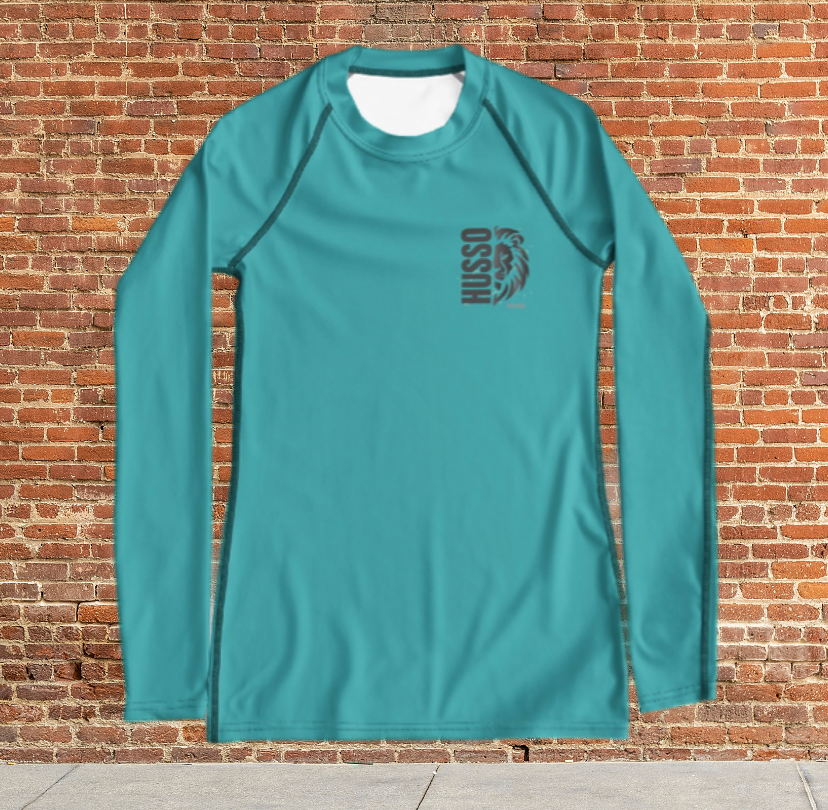 Husso Hard half face lion husso Women's Rash Guard