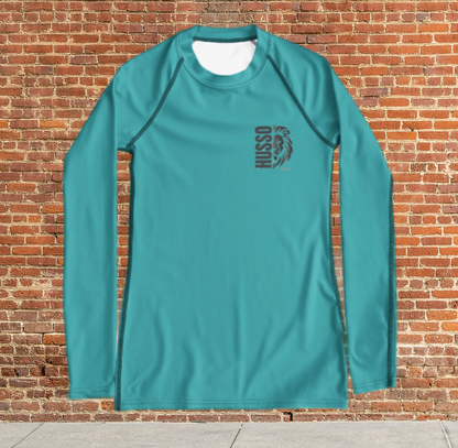 Husso Hard half face lion husso Women's Rash Guard