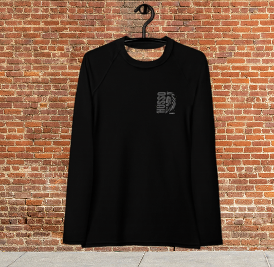 Husso Hard half face lion husso Women's Rash Guard