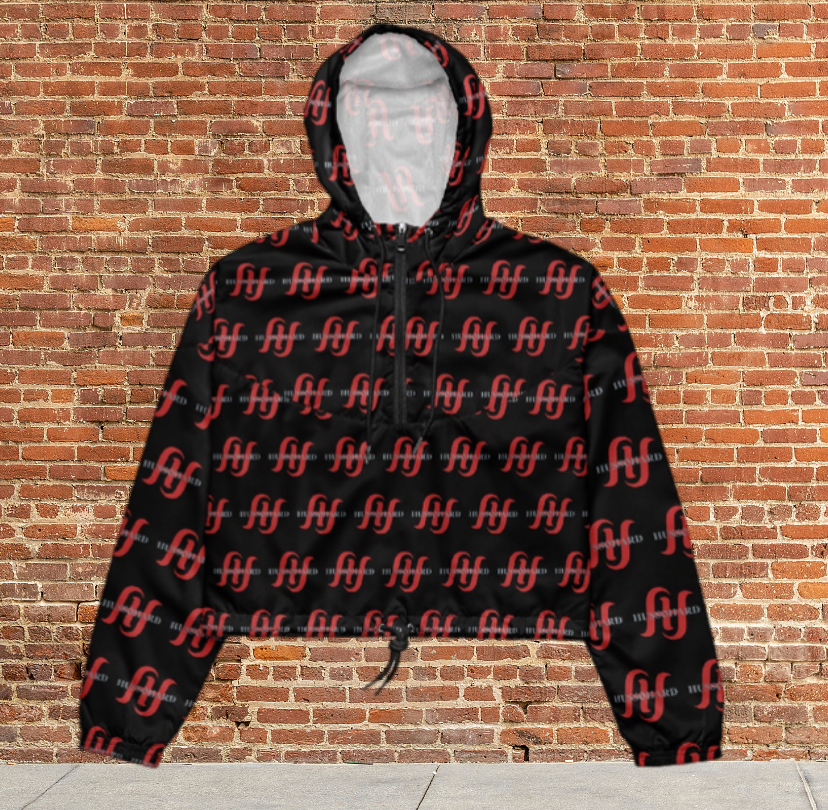 Husso Hard all over double red H cropped windbreaker