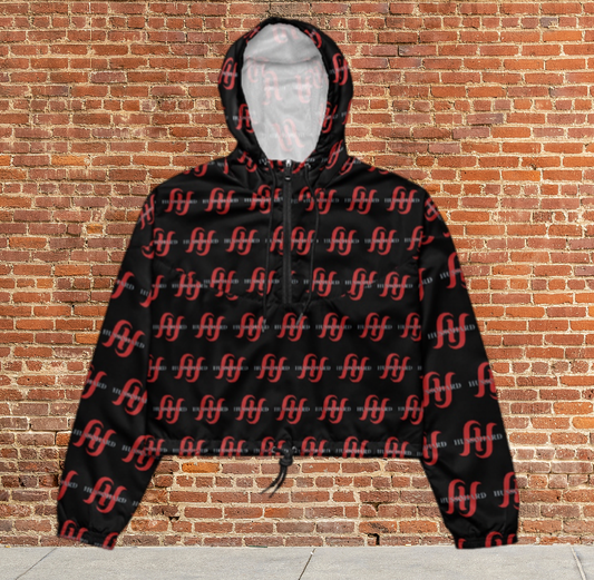 Husso Hard all over double red H cropped windbreaker