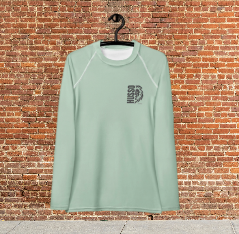 Husso Hard half face lion husso Women's Rash Guard