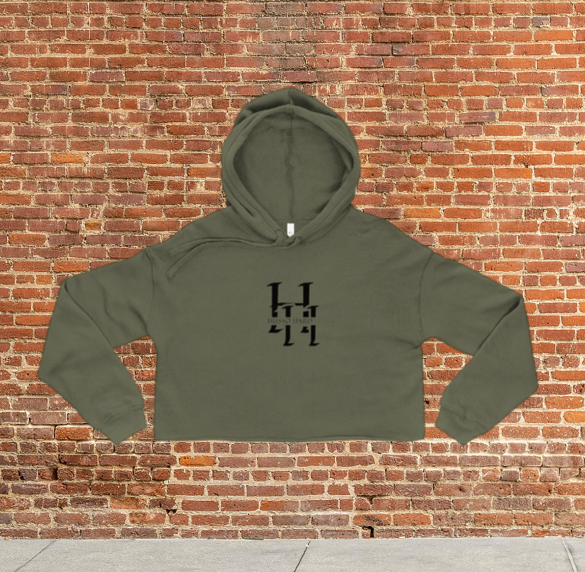 Husso Hard double black H Crop Hoodie