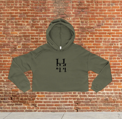 Husso Hard double black H Crop Hoodie