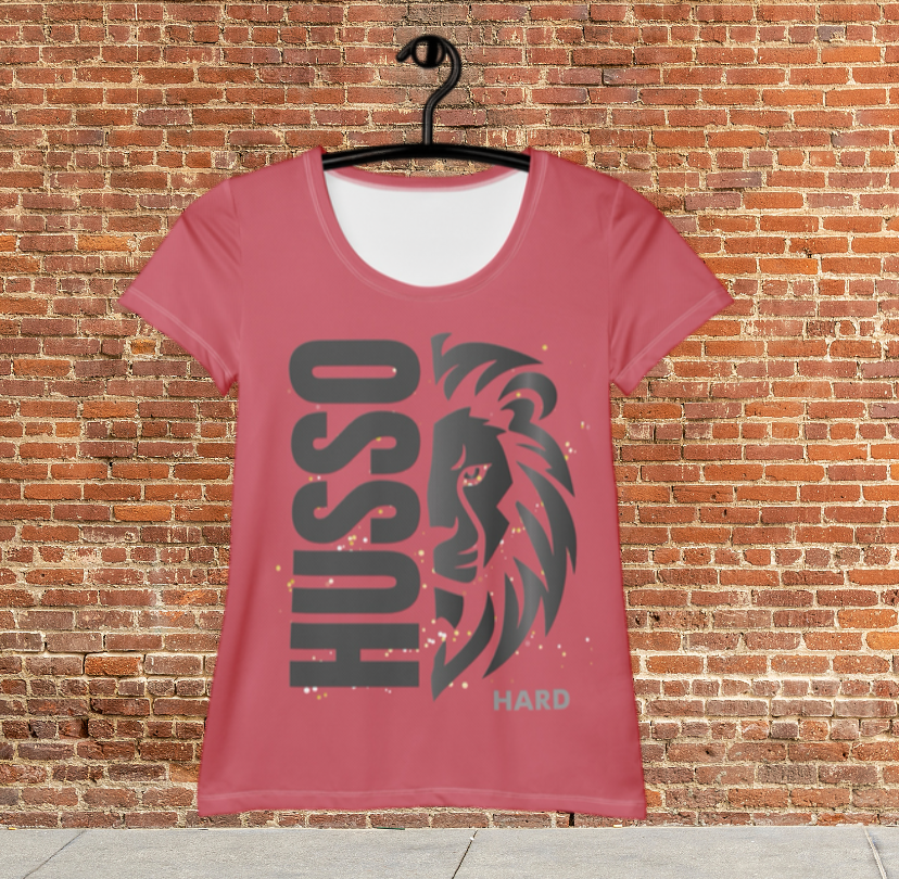Husso Hard half face lion husso spandex athletic t-shirt