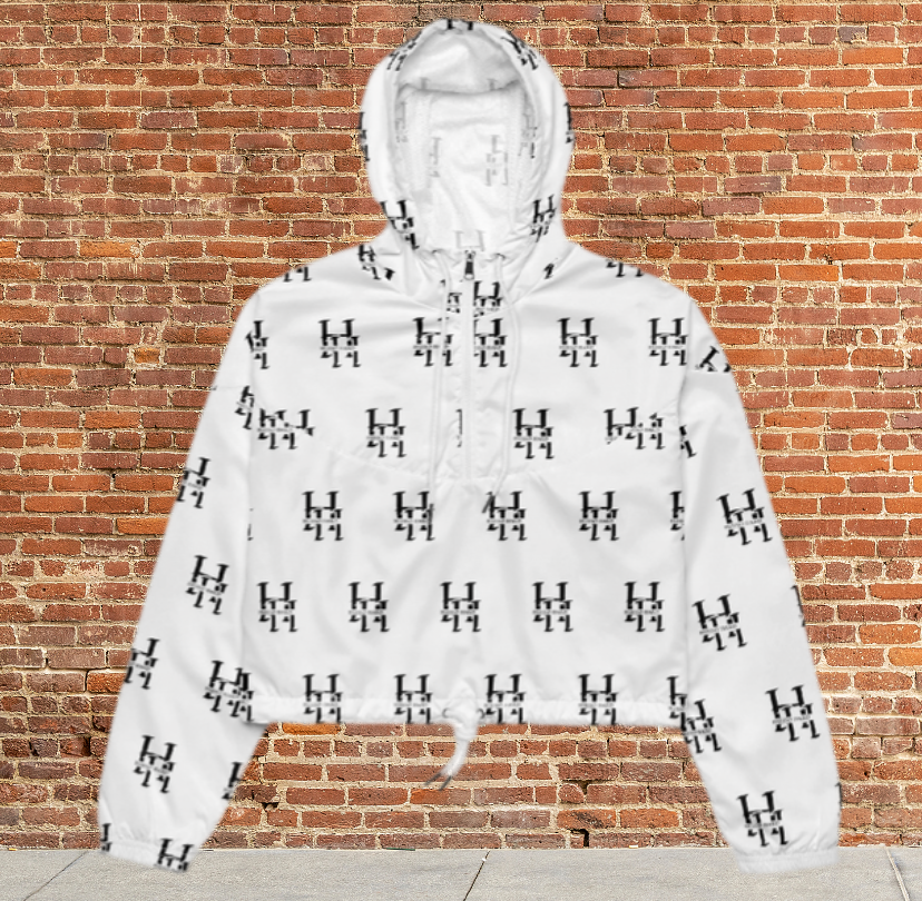 Husso Hard all over double black H cropped windbreaker