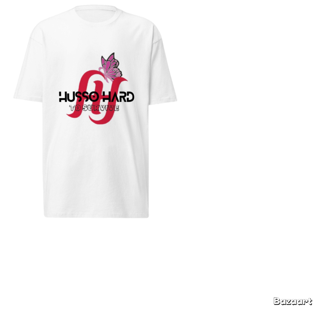 Husso Hard cancer double red H Men’s premium heavyweight tee