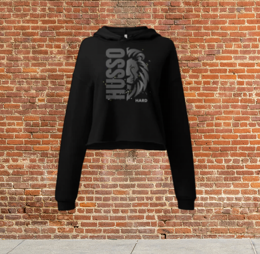 Husso Hard half face lion husso Crop Hoodie