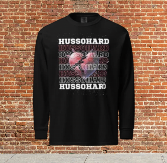 Husso Hard breaking heart Garment-dyed heavyweight long-sleeve shirt