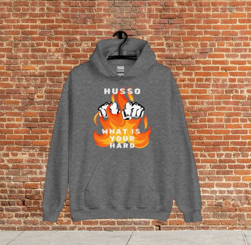 Husso Hard flaming hands Unisex Hoodie ￼