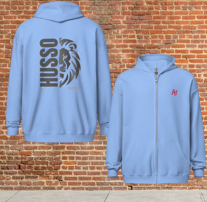 Husso Hard half face lion husso heavy blend zip hoodie