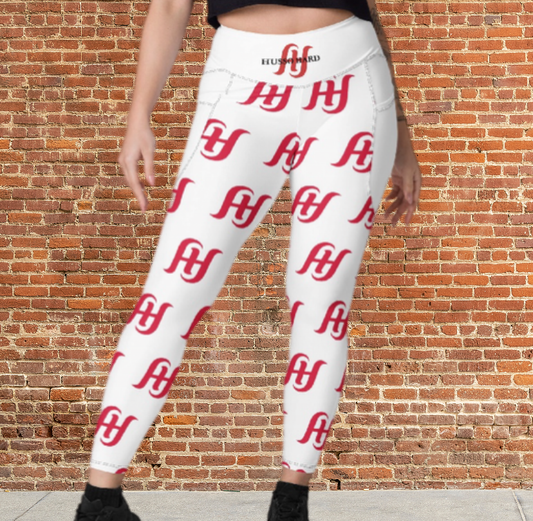 Husso Hard all over double red H Leggings with pockets