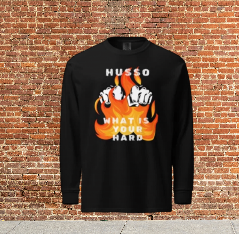 Husso Hard flaming hands, Garment-dyed heavyweight long-sleeve shirt