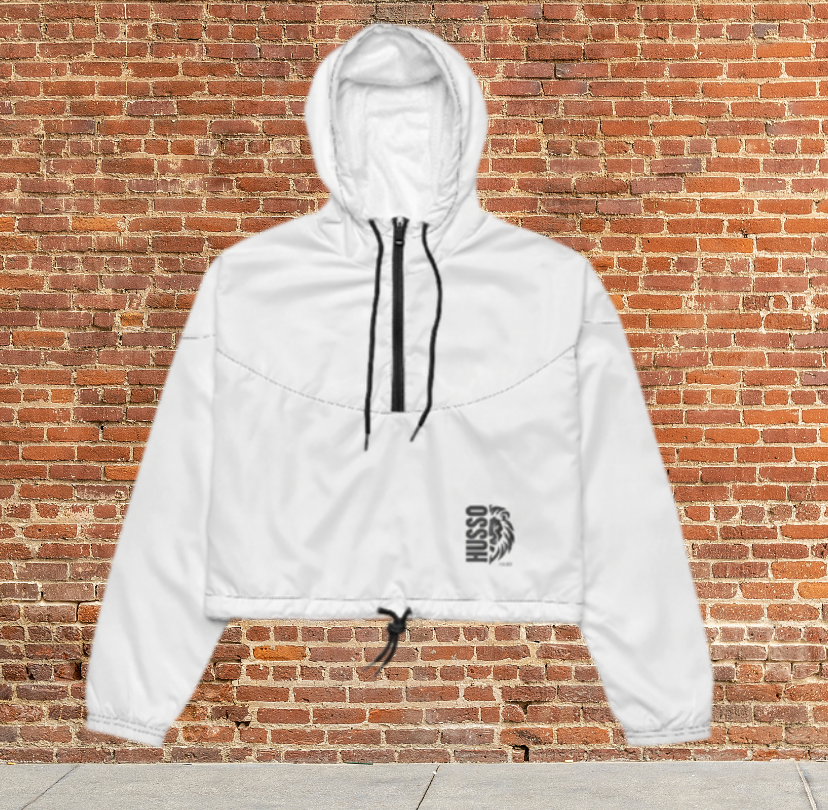 Husso Hard half face lion husso cropped windbreaker