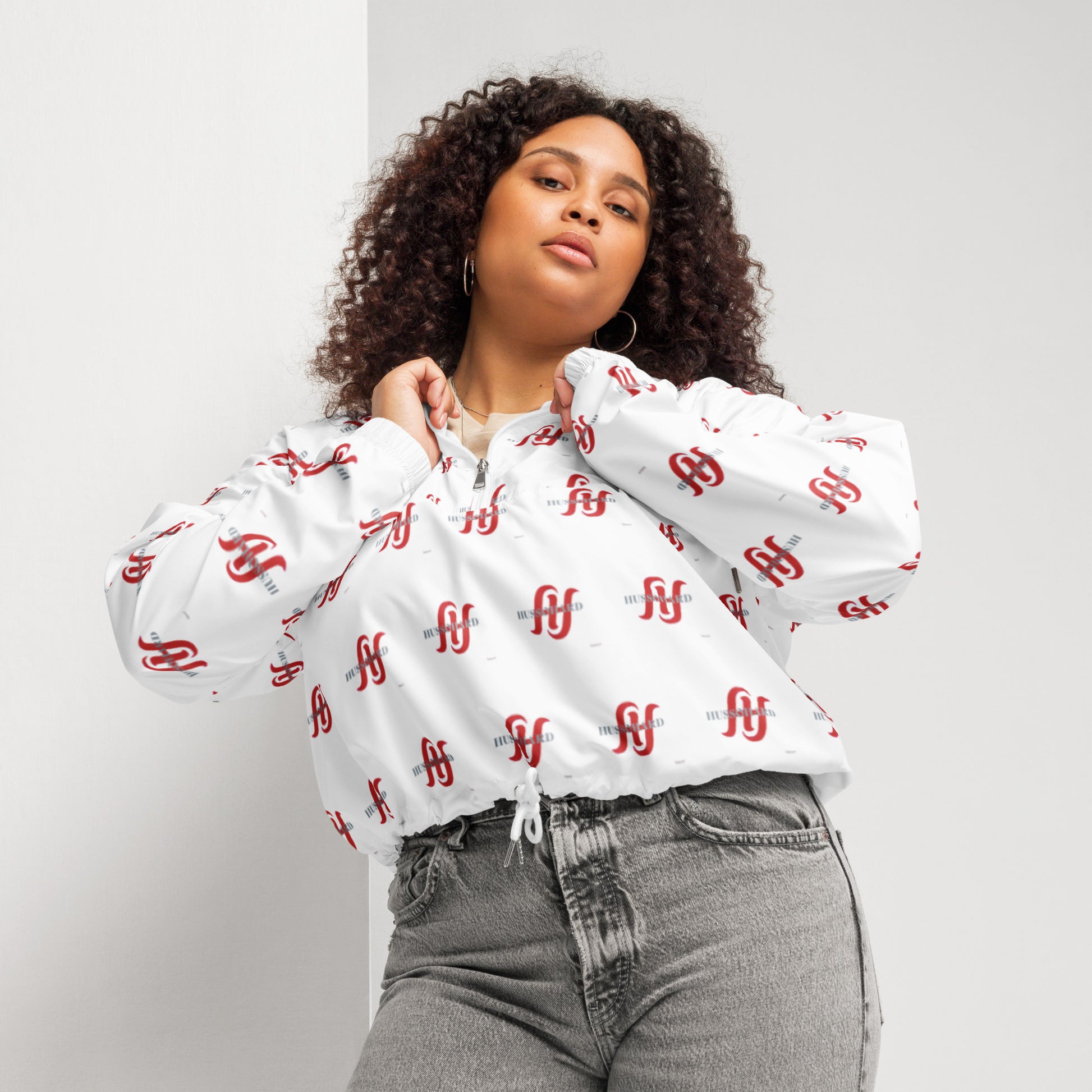 Women cropped windbreaker