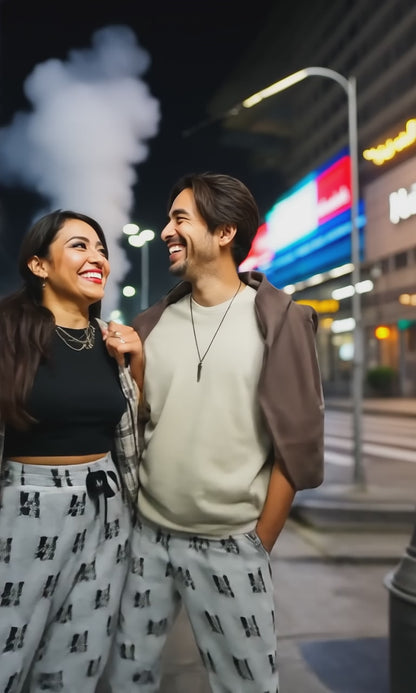 Husso Hard all over double black HWide-leg joggers